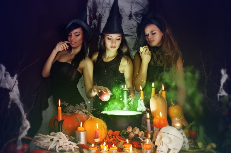 Witches brew a magic potion